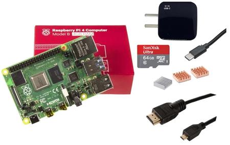 Kit Raspberry Pi 4 B 4gb Original + Fuente 3A + Disipadores + HDMI + Mem 64gb   RPI0079